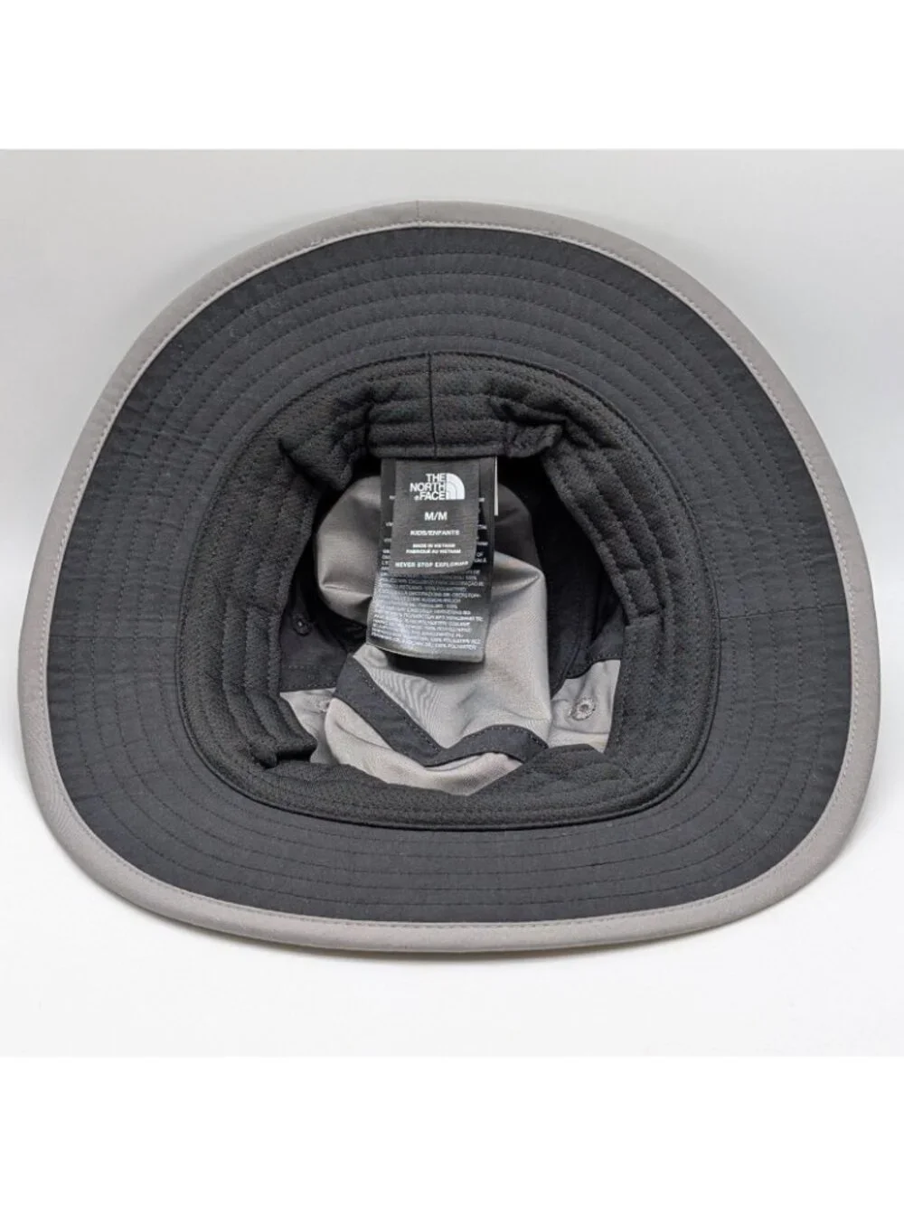 North Face Youth Sun Bucket Hat Boonie Cap Black Gray Medium Kids Unisex Hiking
